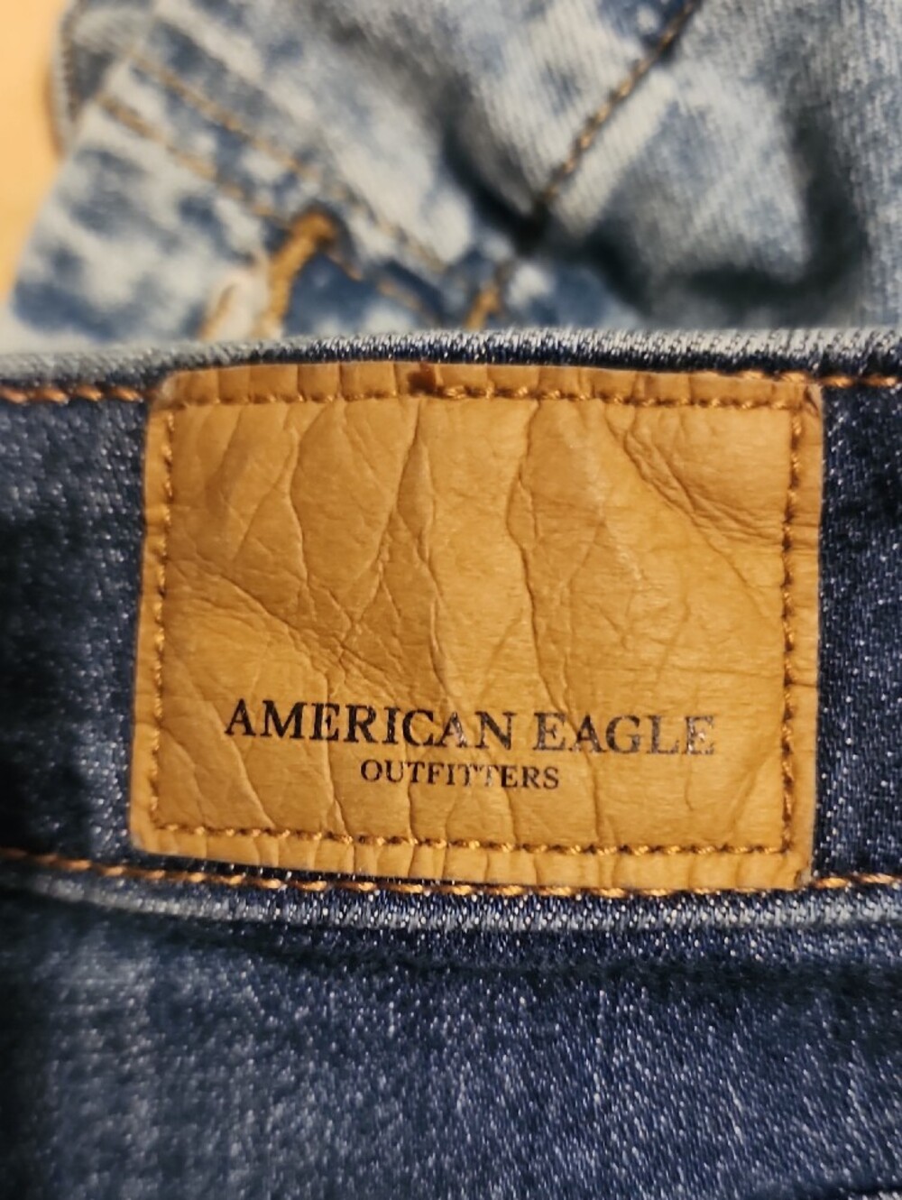 American Eagle Outfitters Dark Blue Distressed Denim Mini Skirt - Picture 4 of 7